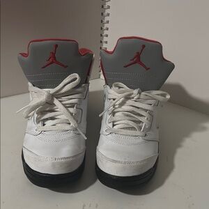 Kids White and Red Sneakers